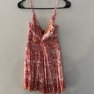 Angie Pink and Red Patterned Dress